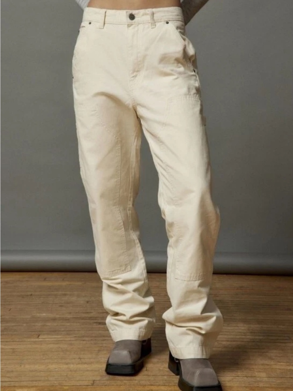 Urban Outfitters BDG Ivory Canvas Carpenter Pant 100% Cotton Size 28